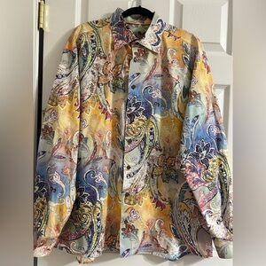 Signum Men’s Multi Colored Long Sleeve Button Down Shirt Size XL